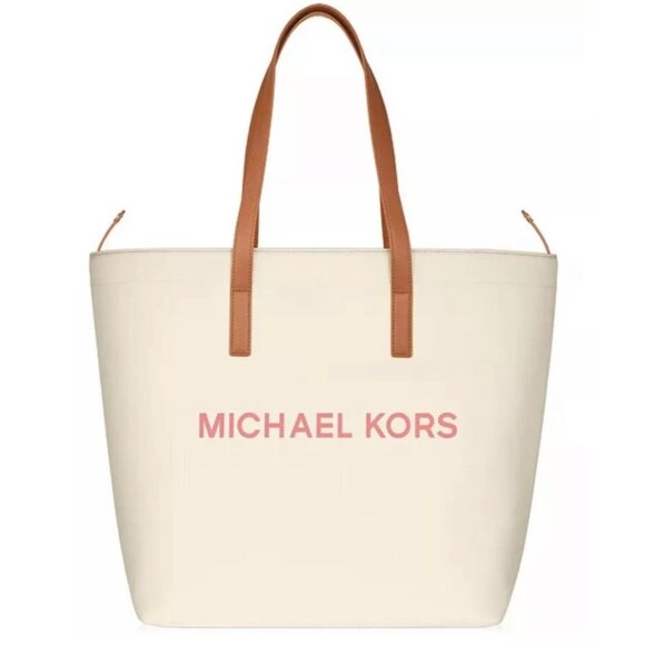 Michael Kors Tote Beach Bag Purse Handbag Carry On Shoulder Bag Logo Weekender - Picture 7 of 8
